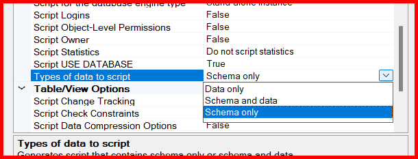Picture showing setting the property of Script Check Constraints attribute
